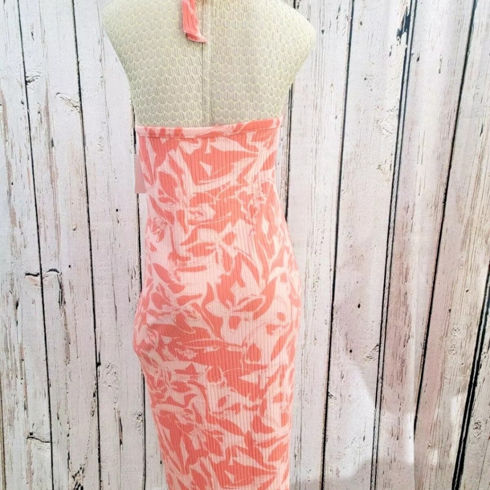 Nine West Women's XXL Pink Floral Halter Maxi Dress Beach Summer Mexico Vacation - Picture 8 of 13